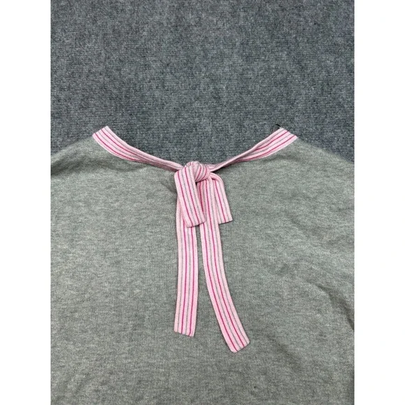 Kim Rogers Intarsia Sweater Womens Size L Gray Pink Hearts Cotton Round Neck New - Picture 4 of 9